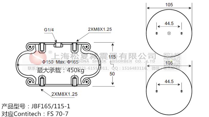 JBF165/115-1橡膠<a href='http://www.zqditj.com/' target='_blank'><u>空氣彈簧</u></a>