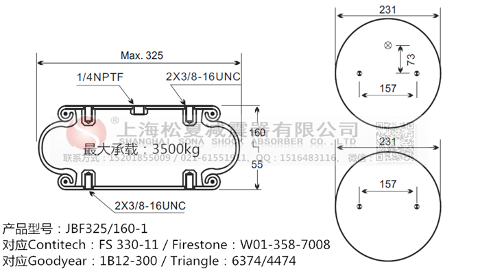 JBF325/160-1橡膠<a href='http://www.zqditj.com/' target='_blank'><u>空氣彈簧</u></a>