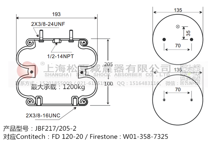 JBF217/205-2橡膠<a href='http://www.zqditj.com/' target='_blank'><u>空氣彈簧</u></a>