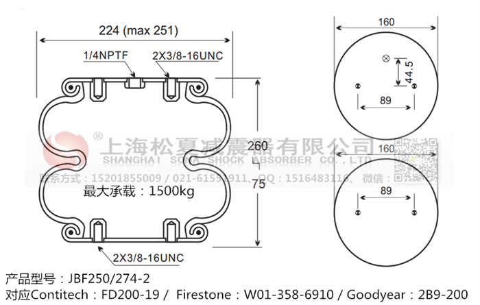 JBF250/274-2橡膠<a href='http://www.zqditj.com/' target='_blank'><u>空氣彈簧</u></a>