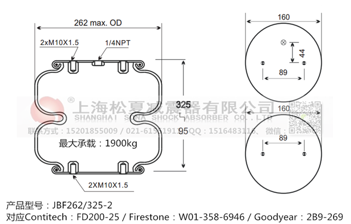 JBF262/325-2橡膠<a href='http://www.zqditj.com/' target='_blank'><u>空氣彈簧</u></a>